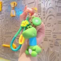 Cute cartoon dinosaur keychain with telescopic design, kiwi and cloud pendants for backpacks. - Dark Blue