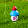 Miniatura casa fungo in resina, simpatica decorazione per giardino micro paesaggio blu e rosso. - 6# Casa fragola