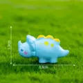 Mini blue dinosaur resin figurine, cute moss micro landscape DIY decoration ornament. - 1# Triceratops (3.5x1.9cm) / Blue Triceratops