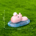 Pink capybara figurine miniature micro landscape resin ornament DIY decor cute toy 4.9cm - 1# Swimming Capybara