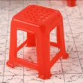 Mini red plastic stool dollhouse toy chair ob11 miniature 1:12 scale furniture model decor - Chair / L / Red