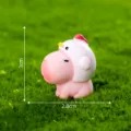 Cute pink capybara figurine wearing a chicken hat, mini resin micro landscape ornament, 3cm size SKU. - 2# Capybara with Hat