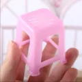 Miniature pink plastic stool 1:12 scale dollhouse furniture model toy for cute display. - Chair / L / Pink
