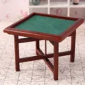 Miniature 1:12 dollhouse wooden mahjong game table model doll furniture accessory display decor. - Mahjong Table