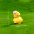 Mignonne figurine de canard jaune avec chapeau rose mini micro paysage ornement décor - N° 3 Jaune avec chapeau