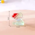 Mini gato de navidad luminoso de resina figura decoracion de escritorio, accesorio 3cm. - Gato de Navidad Verde / Gato de Navidad Verde 1
