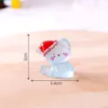Mini figura de gato de Navidad de resina, lindo adorno luminoso de escritorio para micro paisaje DIY. - Gato de Navidad Azul / Gato de Navidad Azul 3