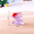 Lindo gato de Navidad luminoso de resina estatuilla miniatura micro paisaje adorno. - Gato de Navidad Púrpura / Gato de Navidad Morado 4