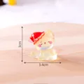 Luminous Christmas cat resin figurine miniature toy desktop car ornament size 3.4cm - Yellow Christmas Cat 6
