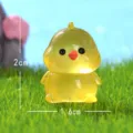 Mini estatuilla de pollito amarillo de resina luminosa para jardín y decoración de escritorio. - Amarillo