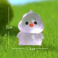 Miniatura estatuilla pollito luminoso de resina, lindo adorno de micro paisaje. - Púrpura