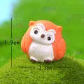 Süße Cartoon Eule Harz Figur, dekoratives Mini Ornament für Moos Mikro Landschaft und Sukkulenten. - Orangefarbene schläfrige Eule