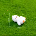 Mignonne figurine de canard blanc micro-paysage, mini ornement en résine pour jardin et bureau. - Petits canards jaunes et blancs lot de 10 / N° 8 posture de sommeil blanche