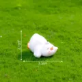 Mignonne figurine de mini canard blanc pour micro paysage bricolage déco jardin 2.1x3.3cm - Petits canards jaunes et blancs lot de 10 / N° 10 posture couchée blanche
