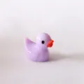 Mini purple resin duck figurine, cute animal charm for micro landscape and phone case DIY. - Candy Purple