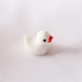 Mini figura de pato de resina blanca, lindo adorno animal para macetas y funda de movil DIY. - Blanco Caramelo