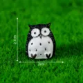 Miniatuur zwart witte uil hars figuur voor tuin DIY micro landschap desktop decoratie - Nr. 1 Zwart / Grote uil - 5 modellen