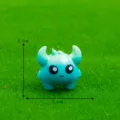 Lindo mini monstruo de resina estatuilla de dibujos animados decoracion de escritorio 2.2cm - Verde Amarillento