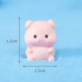Cute pink resin pig figurine, miniature beach vacation style toy for desktop car decor. - Pig Building Castle