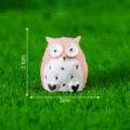 Miniatuur hars uil beeldje tuin DIY landschap decoratie desktop schattig dier ornament - Roze