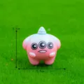 Cute resin monster miniature figurine for desktop and car decoration, mini toy figure. - No. 6 Pink and Blue