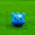 Cute blue resin monster figurine miniature desktop car decoration ornament size 2.2cm - No. 7 Purple and Blue