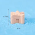 Miniature resin sandcastle ornament for micro landscape desktop and car decor options - Sandcastle