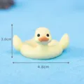 Cute yellow duck resin figurine miniature ornament for desktop and car beach style 3cm - Duck Kayak