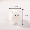 Miniatura figura de perrito Pomerania de resina blanca, adorno de escritorio 1.9cm - Chow Chow