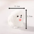 Mini white resin puppy figurine desktop car ornament cute animal micro landscape toy decor - Pekingese