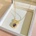 Purple Zircon Antler Necklace Gold Titanium Steel Elegant Chic Clavicle Chain Jewelry - Purple Zirconia Antler Style (D401)