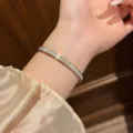 Koreanischer Stil doppelte Reihe Diamant Titanstahl Armband exquisite glänzende Modeschmuck - Zweireihige Strass Sternenhimmel Stil / Silber