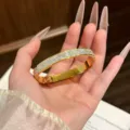 Stainless steel multi-row rhinestone bangle bracelet, elegant gold finish fashion women jewelry - Four Row Rhinestone Starry Sky Style / Gold