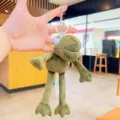 Plush long-leg frog keychain cute cartoon bag pendant doll backpack charm lovely accessory - Green
