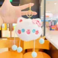 Lindo gato de peluche monedero llavero mochila colgante juguete esponjoso regalo - Monedero de Peluche Pompón - Gato