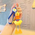 Creative sailor telescoping duck keychain cute PVC bag pendant cartoon key ring accessory - Sailor Retractable Duck - Orange