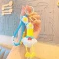 Cute sailor duck keychain with telescopic neck and egg charm, blue and yellow PVC. - Sailor Retractable Duck - Yellow
