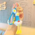 Creative sailor telescopic duck keychain cute PVC bag pendant keyring gift toy accessory - Sailor Retractable Duck - Blue