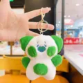 Simpatico peluche gatto che piange portachiavi borsa verde bianco giocattolo cartone - Verde