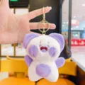 Simpatico portachiavi gatto in peluche, morbido ciondolo per borsa e zaino peluche imbottito. - Viola