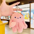Leuke pluche konijn sleutelhanger met wortel, zacht knuffel tasbedeltje en sleutelring hanger. - Roze
