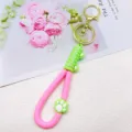 Leuke PVC siliconen sleutelhanger met metalen ring, roze lus en een schattige kattenpoot hanger. - Roze