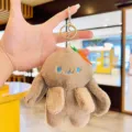 Schattige pluche konijn sleutelhanger met wortel, zachte knuffel tas hanger voor cadeautjes. - Bruin