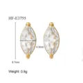 Vergoldete Markise Zirkonia Ohrstecker, elegantes und minimalistisches Schmuckstück. - Marquise Ohrstecker (HF-E3755) / Gold