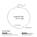 Silberne Edelstahl Perlen Halskette Detailansicht mit 40cm Länge und wasserdichtem Design. - Edelstahlkette und Perlenspleißen (BX-NP7605)