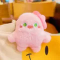 Schattige roze pluche monster broche, mini cartoon pop sleutelhanger, fluffy tas hanger accessoire. - Roze