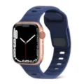 Silicone strap for Apple Watch, solid color snap sport watch band, comfortable and durable fit. - Midnight Blue