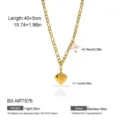 Gold stainless steel heart pendant necklace with pearl, waterproof elegant jewelry for women - Exquisite Heart Pendant Style (BX-NP7576)