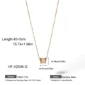 Detailed view of stainless steel crystal little waist pendant necklace, length 40+5cm. - Cylinder Pendant Necklace - Gold (HF-X2536-G)