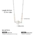 Stainless steel silver freshwater pearl necklace elegant clavicle chain for women jewelry - Multi-Bead Elegant Style (BX-NP7615) / 1 Piece
